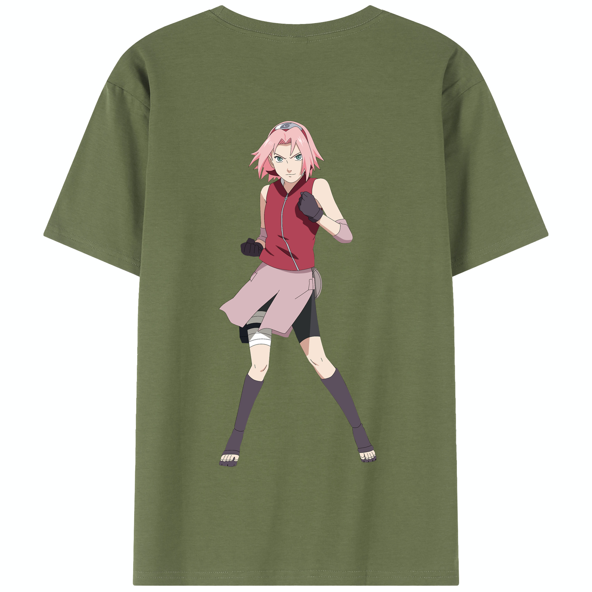 （画像用） NARUTO -ナルト- 春野サクラ Haruno Sakura 綿100％半袖Tシャツ（背面プリント）